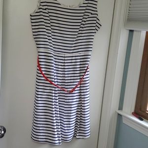 A line dress blue stripe dress